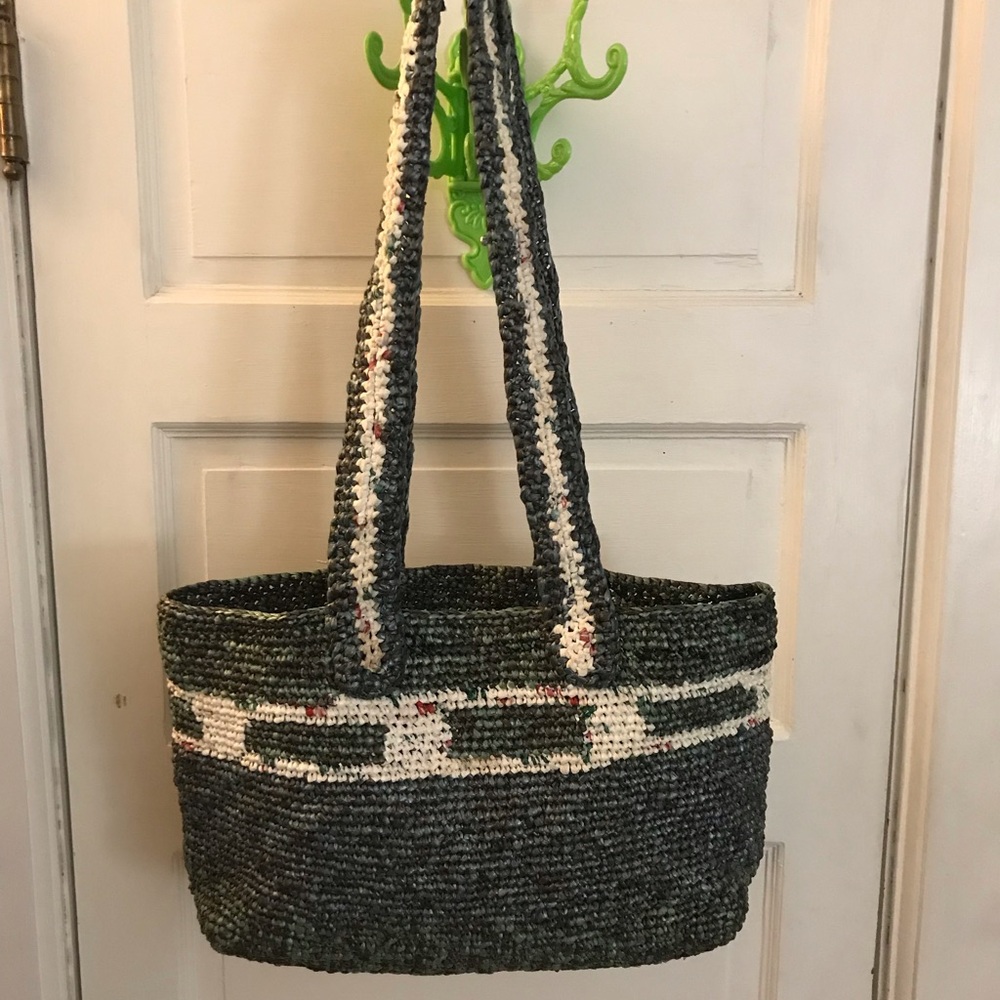 Handmade Woven Tote Bag/recycled material